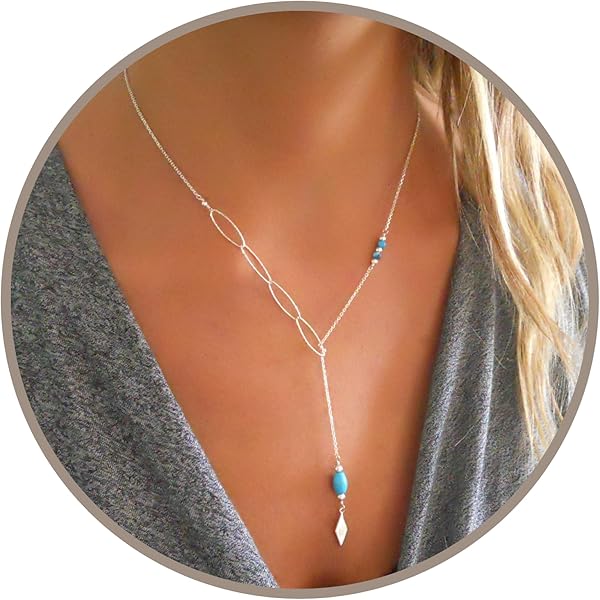 Amazon.com: Annika Bella Turquoise Necklace - Beaded