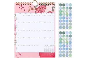 Lbylyhxc Mini Wall Calendar 2024-2025 (8.5x5.5"), Use July 2024 to Dec 2025, Mini Notepad Calendar, Little Wall Calendar for Desk, Fridge, or Bulletin Board, Includes Stickers (Fruit)