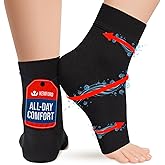 KEMFORD Ankle Compression Sleeve - 1-Pair, Plantar Fasciitis Braces - Open Toe Compression Socks for Swelling, Sprain, Neuropathy, Arch Support for Men and Women
