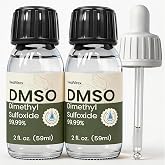 HealVirex 99.99% Pure DMSO Liquid - 4 fl oz High Purity Dimethyl Sulfoxide Solvent - Crystal Clear Glass Bottles with Separate Dropper - Low Odor Formula for Extractions &amp; Lab Use