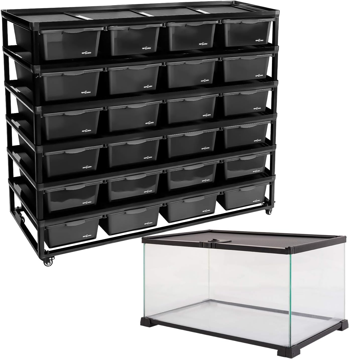 REPTI ZOO 10 Gallon Reptile Tank Glass Natural Cages Terrarium 20" x 12" x 10" and