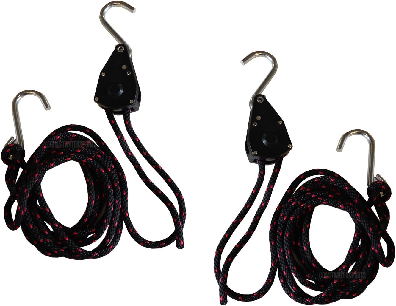 Ruk Sports Canoe & Kayak Bow Stern Tie Down & Ratchets - Quick Draw