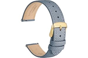 WOCCI Grace Watch Bands, Top Grain Leather, Quick Release Replacement Straps, Stainless Steel Buckle, Band Width 12mm 14mm 16mm 18mm 20mm