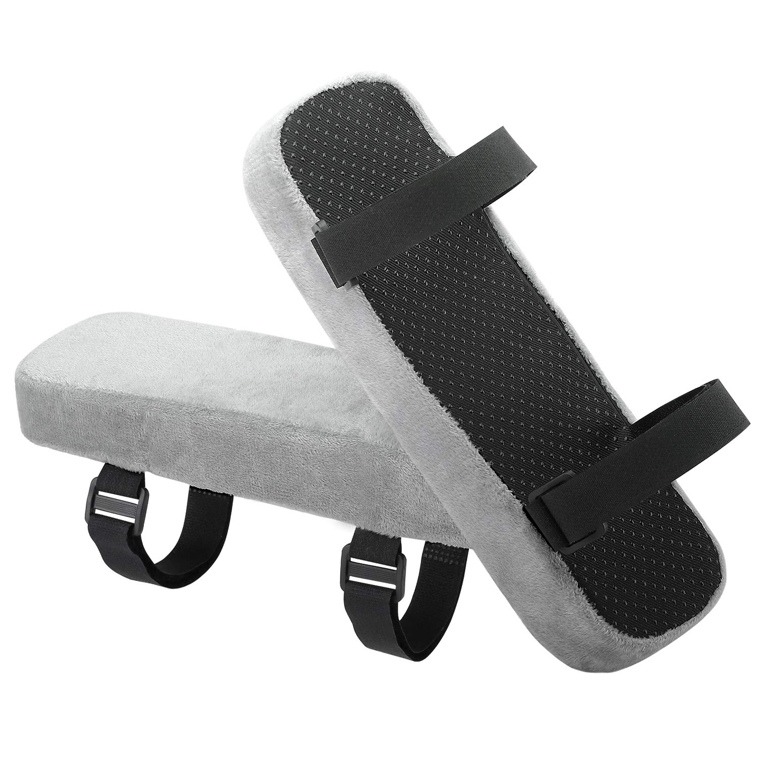 MoKo Office Chair Armrest Pads, Polyurethane Foam Soft Elbow Pillow - Universal Chair Arm Covers for Elbows and Forearms Pressure Relief - Gray(2 Pack)