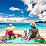 COVACURE Beach Blanket 210x200cm with Zipper Pockets - Sandproof & Waterproof view 7