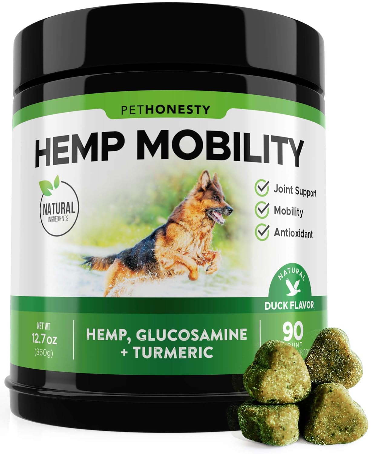 PetHonesty Hemp Hip & Joint Supplement for Dogs w/Hemp Oil + Powder