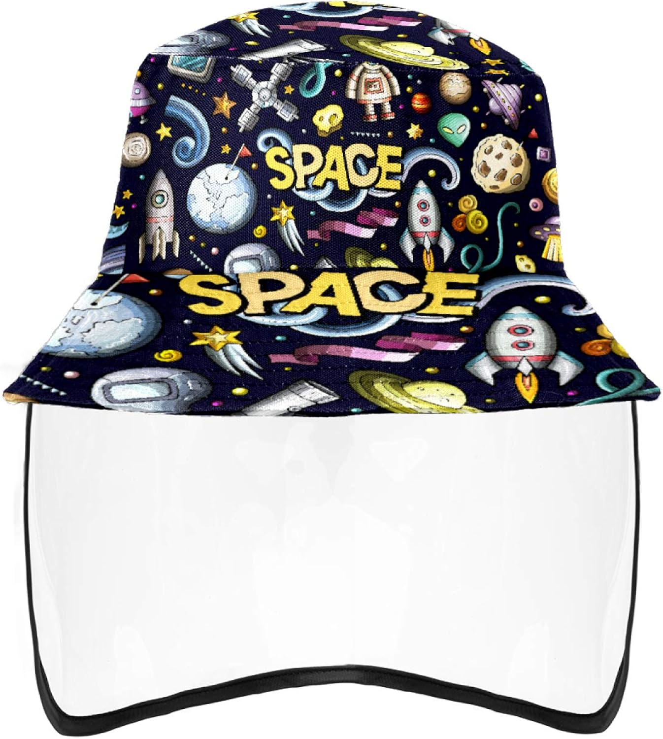 Space Astronaut Spaceship Working Cap Bucket Hats UV Protective Sun Hat