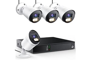 EZFIX H.265+Wired Security Camera System, 8CH 5MP CCTV DVR and 4 x 1080p Bullet Camera Outdoor Indoor Weatherproof Home Security Cameras with 100ft Night Vision, Remote Access, Motion Alerts (No HDD)