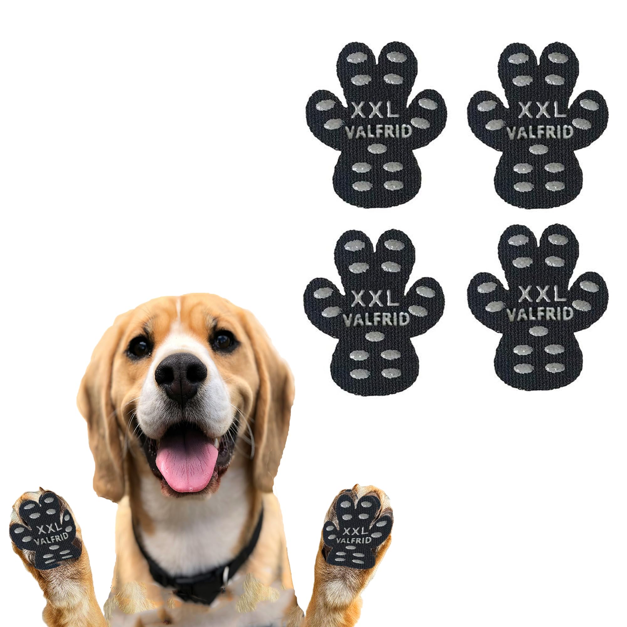 Photo 1 of ?VALFRID Paw Protector Anti Slip Paws for Dogs,Dog Grippers for Senior Dogs,Paw Pads for Hot Pavement, Durable Traction Pads for Hardwood Floors XXL Black 60 Pieces