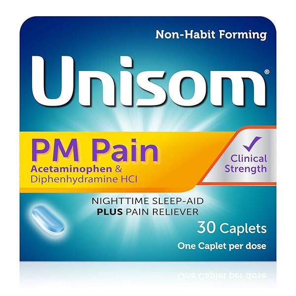 UNISOM PM PAIN NIGHTTIME SLEEP-AID + PAIN RELIEVER, ACETAMINOPHEN & DIPHENHYDRAMINE HCI, 30 CAPLETS, 50MG