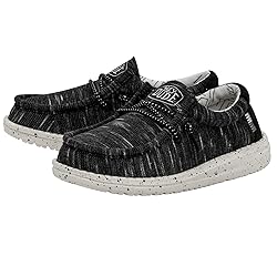 HEYDUDE Boy's Wally Youth Stretch Black Size 4