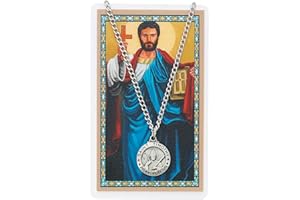 MCVAN St Timothy Prayer Card With Medal Christian Pendant Charm Patron Saint Catholic