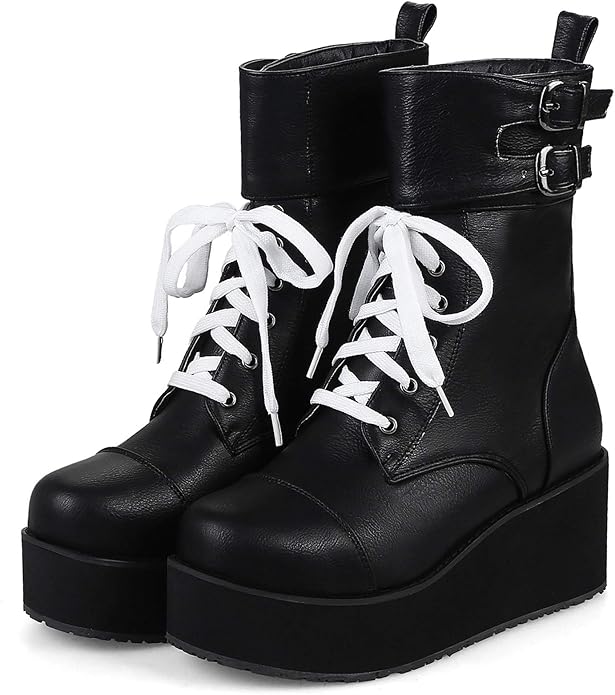 VOMIRA Womens Platform Chunky Combat