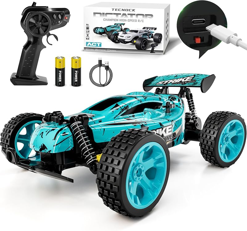 Tecnock RC Car 1:18 20 KMH 2WD 2.4GHz Off Road with Rechargeable Batteries