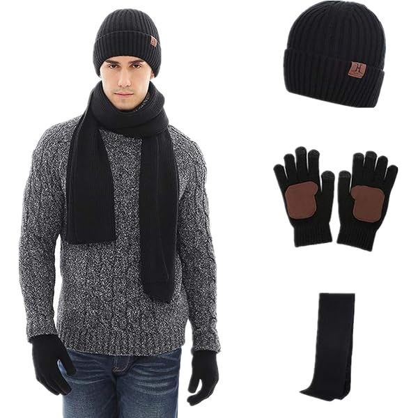 Leories Women's Beanie & Scarf Winter Set - Slouchy Knit Skull Cap In Red, Acrylic With Fleece Lining - View #10