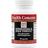 Health Concerns Rehmannia & Milk Thistle – Liver Detox & Kidney Support Supplement – Herbal Liver Cleanse for Blood Circulation, Immune & Cellular Health – Supplement for Men & Women – 90 Capsules