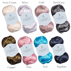 2PK Metallic Shine Yarn, Bulky, Wool Yarn, Silky