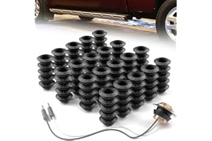 PSEQT 3/4'' Round Rubber Grommets for 3/4'' LED Lights, Waterproof Gasket with Inner Hole and Grooves for Secure Fastening, Fit for 0.75-inch Round LED Side Clearance Tail Marker Lights (Pack of 100)