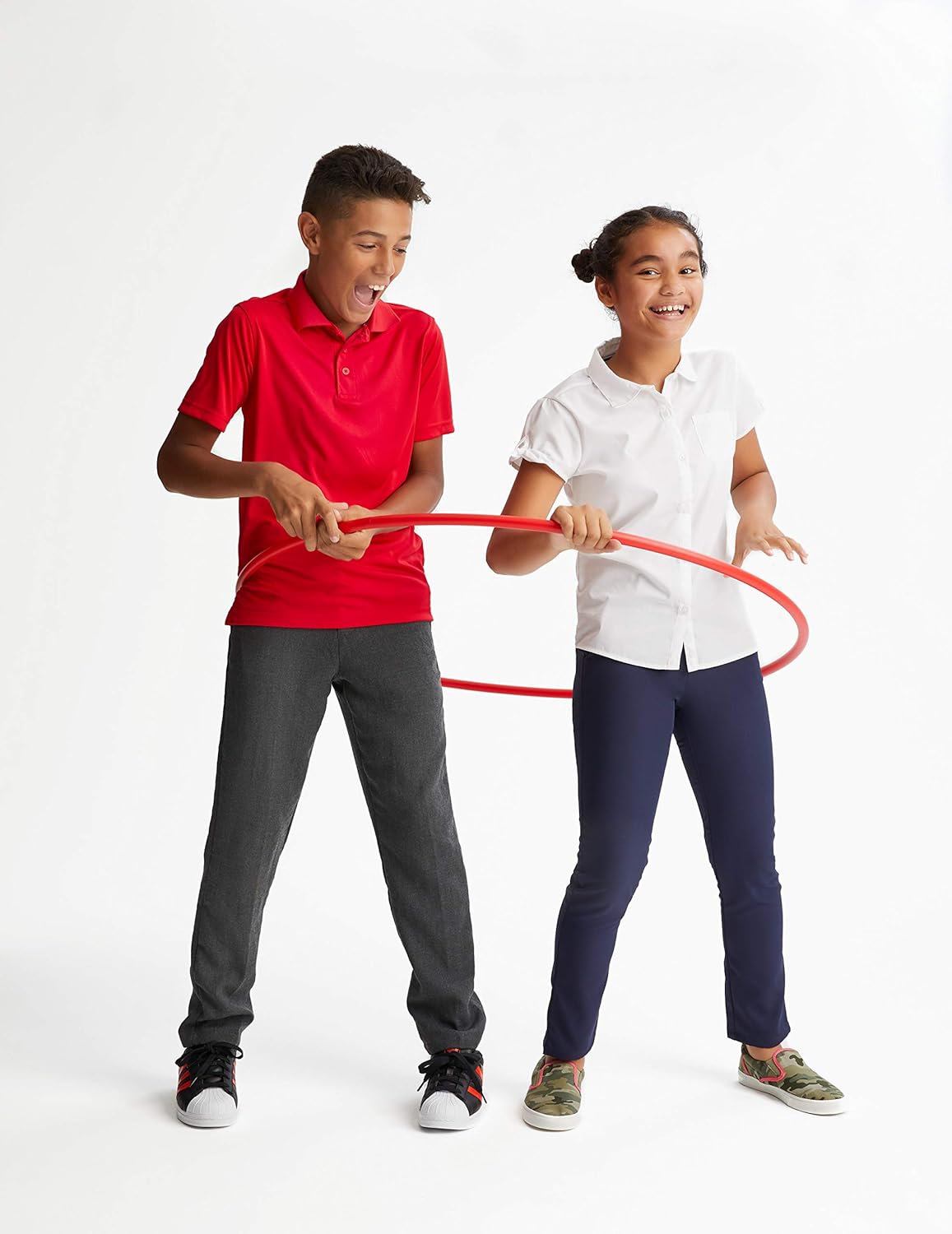 French Toast Boys' Short Sleeve Moisture Wicking Stretch Sport Polo Shirt: Clothing