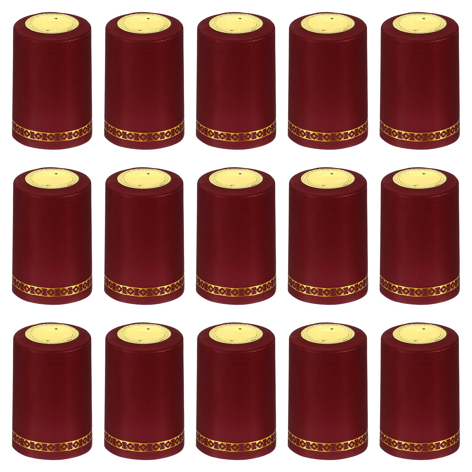 PATIKIL PVC Heat Shrink Cap for Wine Bottle, 100 Pcs 33x50mm Wine Shrink Wrap Seals Sleeves Caps Shrink Top Cover Flower Pattern for Wine Cellars Home Kitchen Use, Red