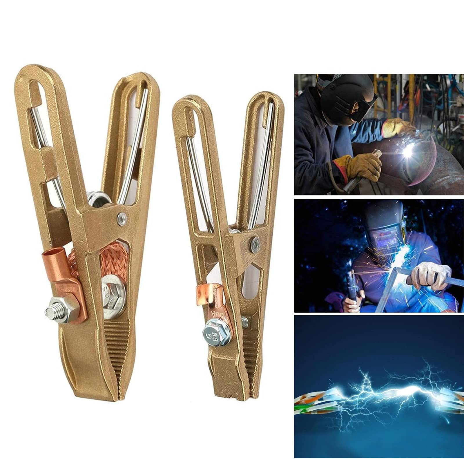 Crocodile Clamp, Copper Earth Ground Cable Clip - Manual Welder Electrode Clamp for Welding Machine (260A)