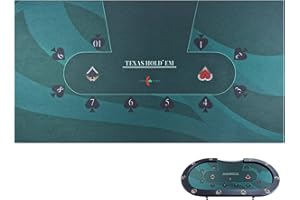 Luckin Sports 108 X 56 inch Texas Hold'em Professional Casino Poker and Gambling Table Cloth Felt. 100% Durable Fabric, Waterproof and Stain Resistant, Washable and Ironable. (Green/N)