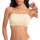 HRTSB Strapless Bra for Women Wireless Non-Slip Silicone Bandeau Seamless Bras Comfort Stretchy Tube Top Bralette