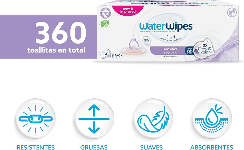 Sensitive+ Soothing Clean Wipes, 6 Paquetes