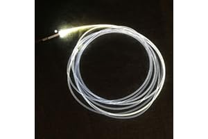 NEASEKUOIA 3mm 5meters/16ft PMMA Optic Fiber Cable Side Glow with 12V 1.5W LED Aluminum Illuminator Light Source for Home Car DIY (White)