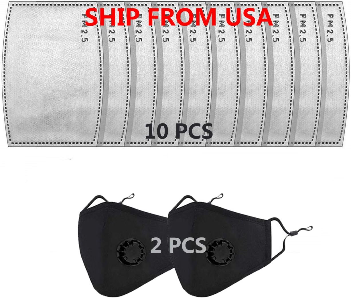 NAOKENU Replaceable Activated Carbon Filters 5 Layer Anti Haze for Resuable Facemask Face Cover