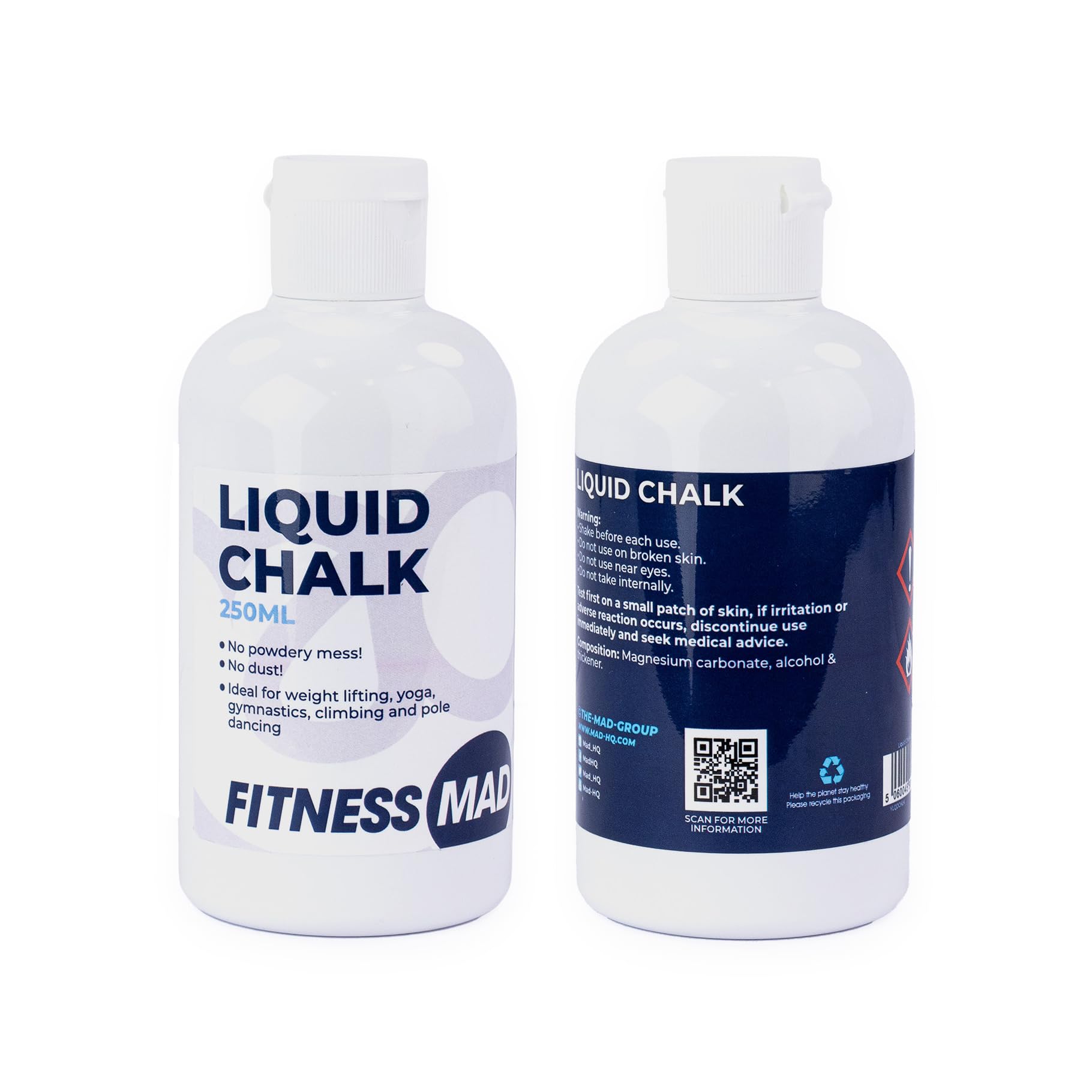 Fitness Mad LIQUID CHALK, Extra Strength & Sweat Free Hand, Chalk for Climbing, Weight Lifting & Crossfit, Made in UK, 3 Sizes