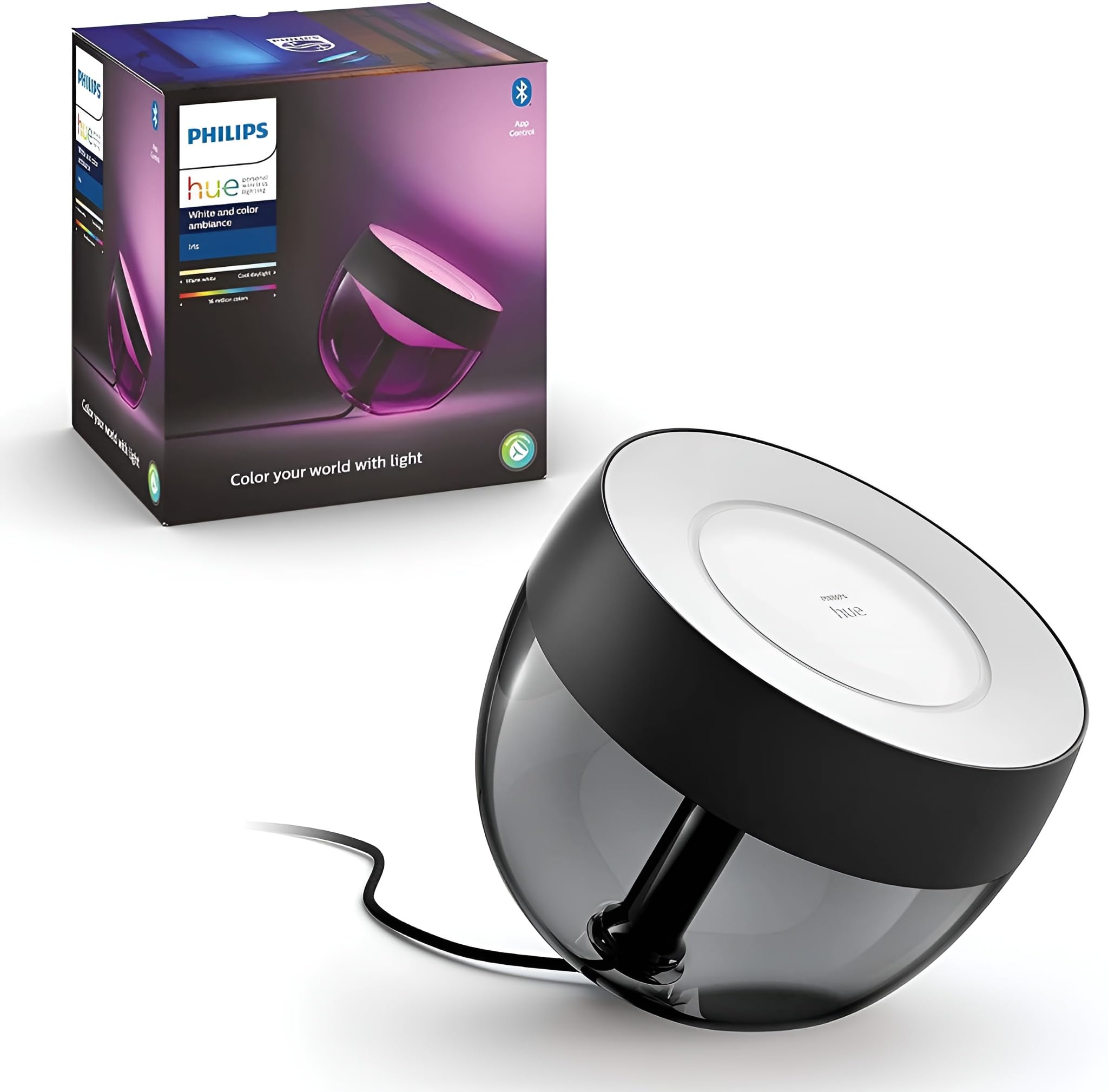 Philips Hue Iris White and Colour Ambiance LED Smart Table Light [Black - Iris only] with Bluetooth, Works with Alexa, Google Assistant and Apple Homekit