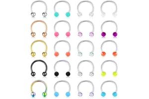 D.Bella 16G Surgical Steel Horseshoe Captive Bead Nose Hoop Ring Septum Eyebrow Lip Cartilage Helix Tragus Earring Hoop Rings