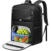 MATEIN Lunch Backpack for Men, Waterproof Meal Prep Work Backpack Cooler | Chest Strap, Insulated Lunch Compartment, Work Bag, Fit 17 Inch Laptop, Back Pack Lunchbox, Large, TSA, Office Commute