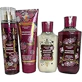 Bath & Body Works Strawberry Snowflakes Gel Wash, Lotion, Ultimate Hydration Cream, and Mist 4 Piece Set