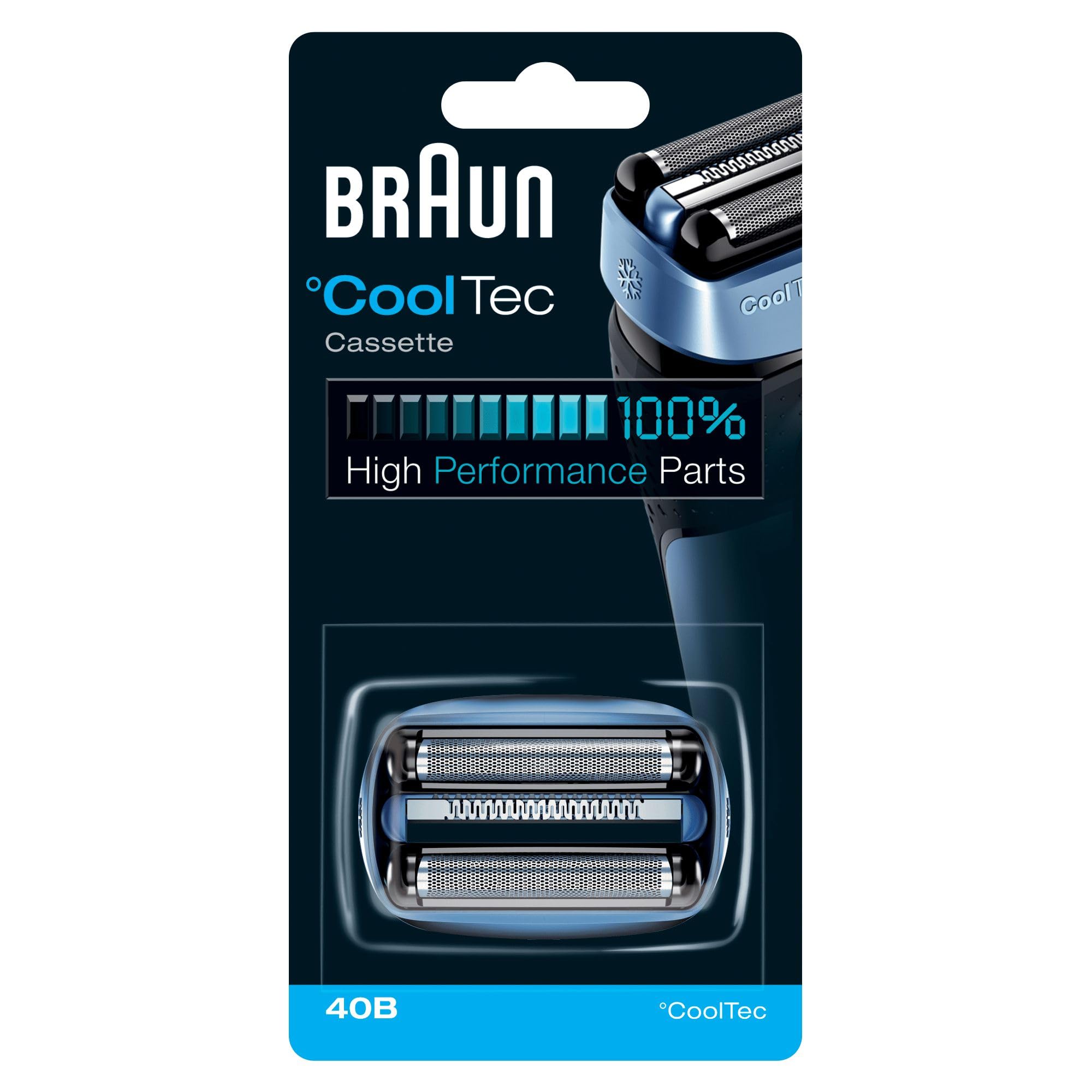 Braun Shaver Replacement Part 40B Blue - Compatible with CoolTec Shavers