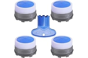 BOETOADG 4PCS Faucet Aerator M16.5, Plug-In Faucet Aerator Faucet Restrictor Replacement Parts for Kitchen Bathroom Sink Aerator with Key Removal Wrench Tool, 1.2GPM, 16.5mm/0.65inch