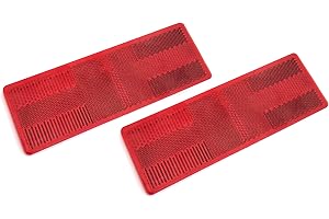 MFC PRO 2Pcs Plastic Rectangular Stick-on Reflector Sticker (Red, 150 * 50mm)