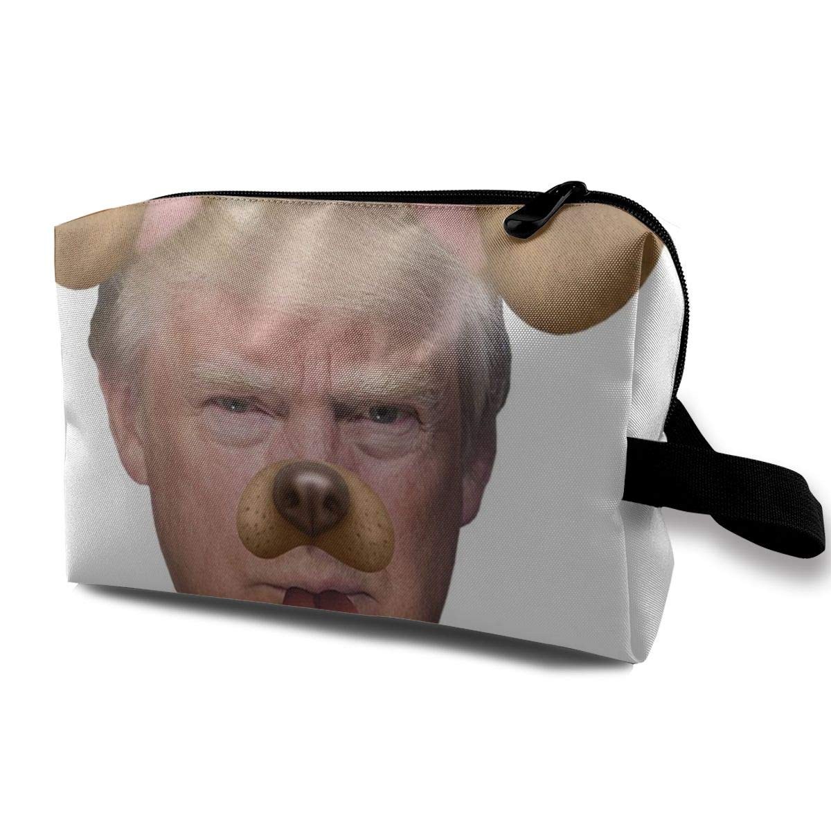 Makeup Bag Cosmetic Pouch Donald Trump Dog Snapchat Filter Multi-Functional Bag Travel Kit Storage Bag
