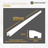 HomeSecure uPVC Door Weather Bar White 870mm Peel & Stick Rain Deflector view 3