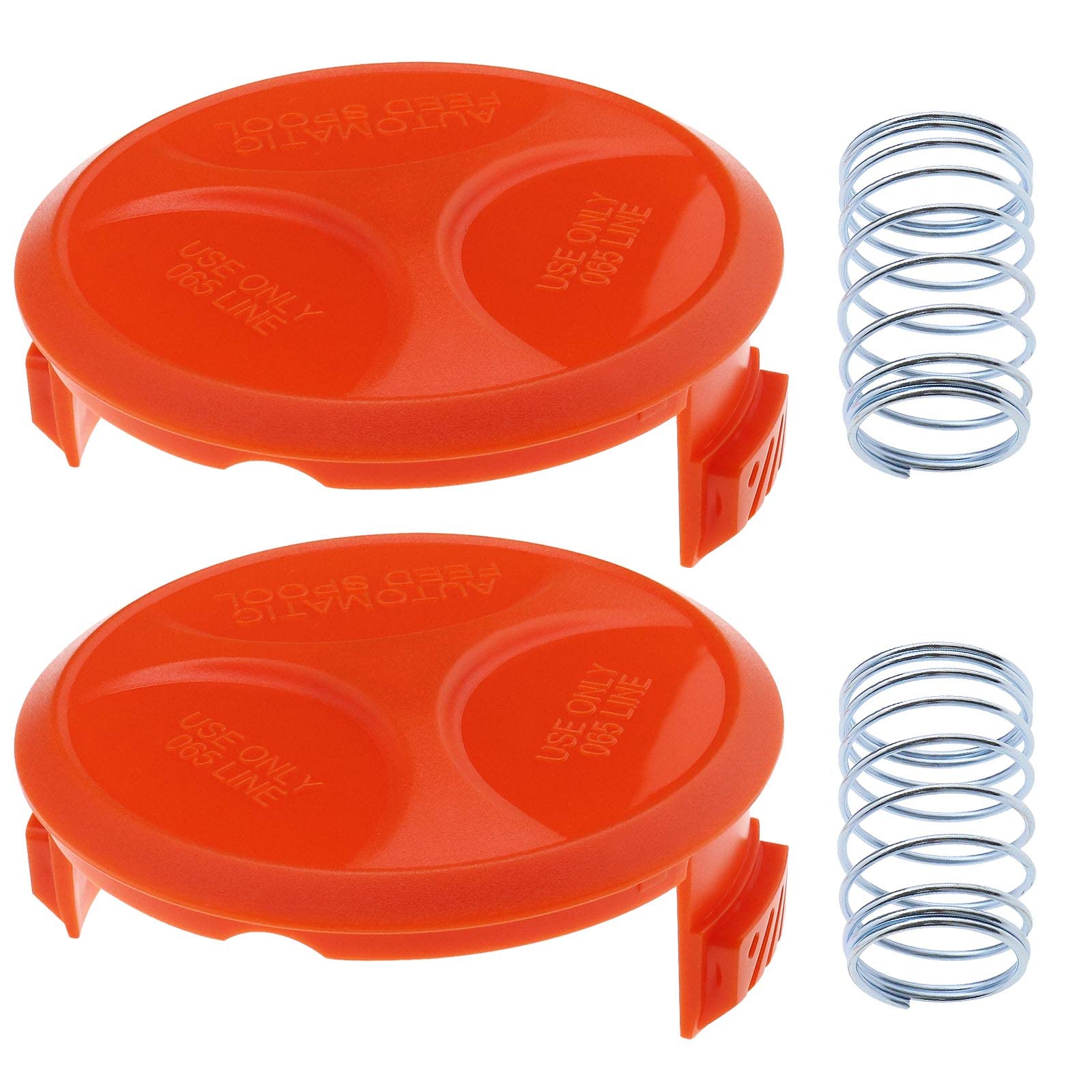 eMagTech 2Pcs Cutting Head Cap Replacement with Springs 37474601 Compatible with Black & Decker GH400 CST1000 GL30 GL120C GL280 Spool Cap Cover