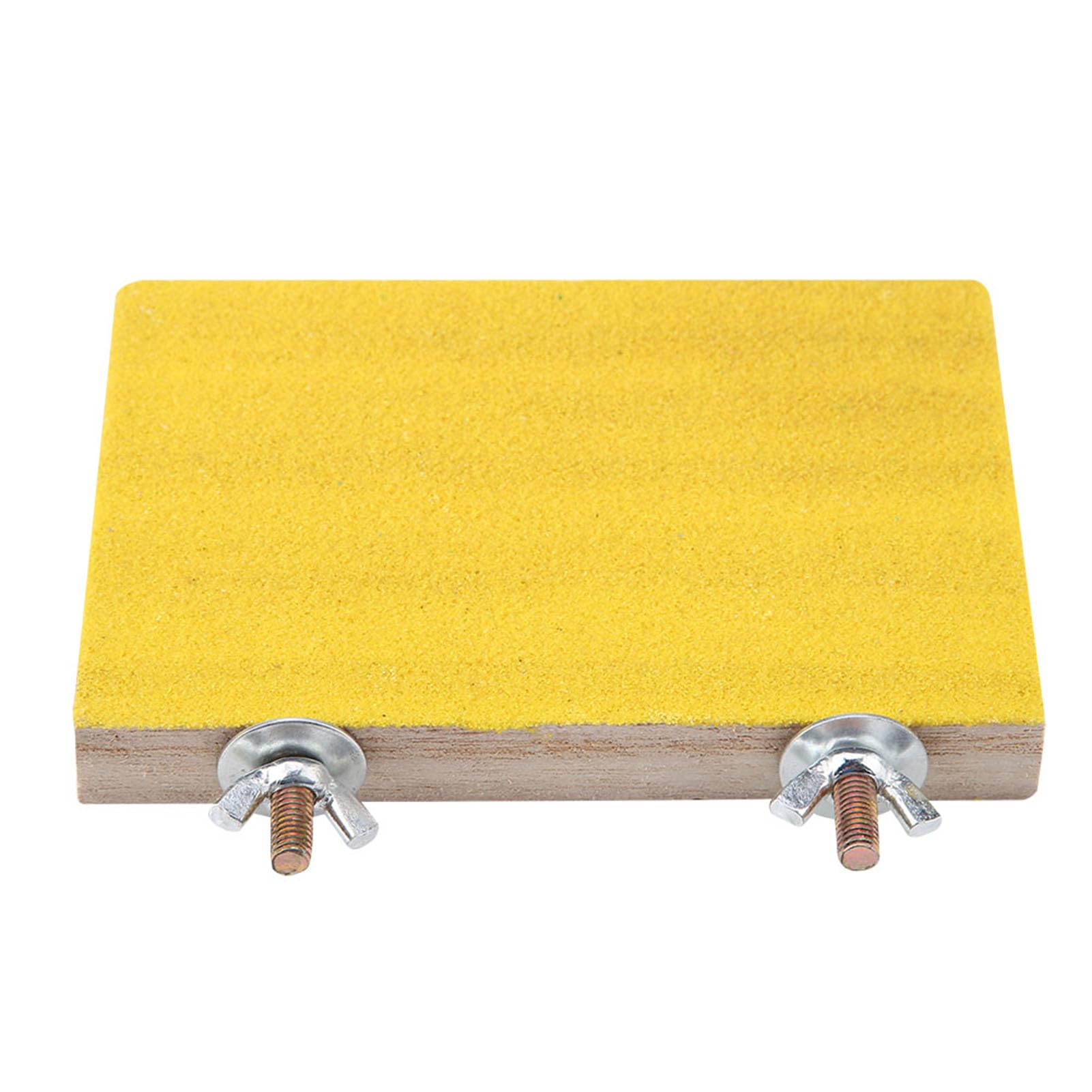 Zerodis Bird Perch Stand Natural Wood Rough Platform Toy Playground Grinding Clean Frosted Board for Pet Parrot Hamster Squirrel(Yellow)