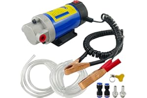AeKeatDa 100W Electric Oil Diesel Fluid Transfer Pump with Tubes Oil Extractor Pump Gear Pump for Car/Marine/RV/Boat/Motorcyc
