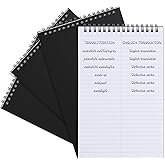 Fuyoooo 4 Pack Steno Pads Spiral 6 x 9 Inch Gregg Rule 100 Sheets Steno Notebook Top Spiral Notebook for Writing Steno Books for Office College Home Office (Black)