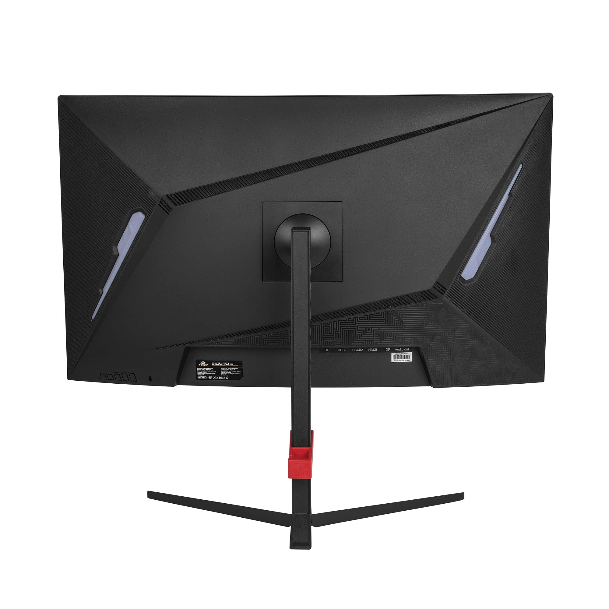 YEYIAN SIGURD 3501 32” Curved 1500 PC Gaming Frameless LED 2K Multistand Monitor, 1440P QHD, 165Hz, 1ms, 2500:1, 16:9, 178°, 16.7M Colors, G-Sync FreeSync, DP/HDMI/USB, Speaker, RGB, Tilt/Height/Pivot