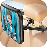 Lamicall Baby Car Mirror for Backseat - [Safest Triangle Hook Clip] Acrylic Car Seat Mirror for Rear Facing, 360° Rotation & 