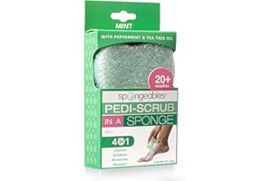 Spongables Pedi Scrub Foot Exfoliating 20+ Wash Sponge, Mint, 1 Count