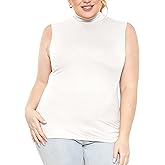 STRETCH IS COMFORT Women's Plus Oh So Soft Sleeveless Mock Neck Top - Perfectly Stylish, Cozy Essential for Everyday XS-5XL
