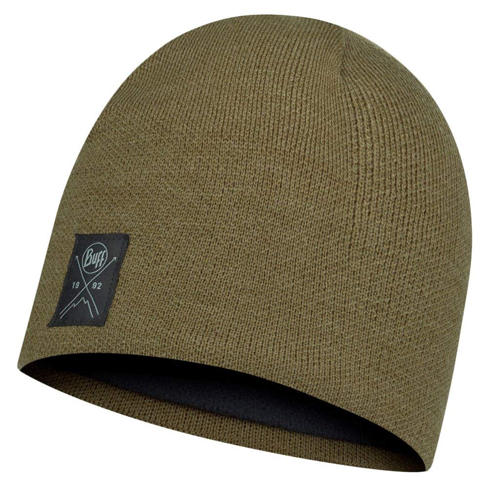 Buff Knitted & Polar Hat Kids Solid Dusty Blue Female One Size