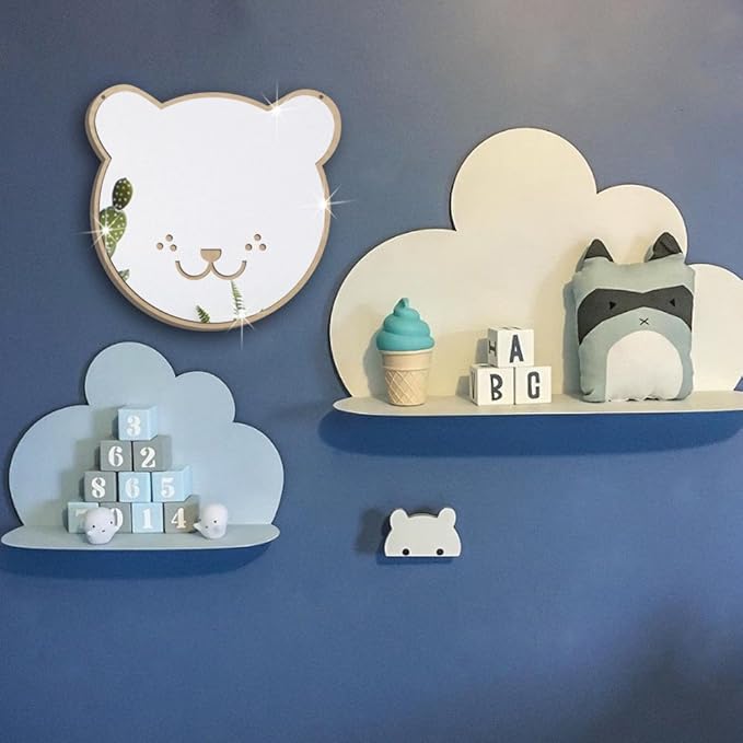 3D Wall Mirror Decal Stickers, Acrylic Cute Animal Cloud